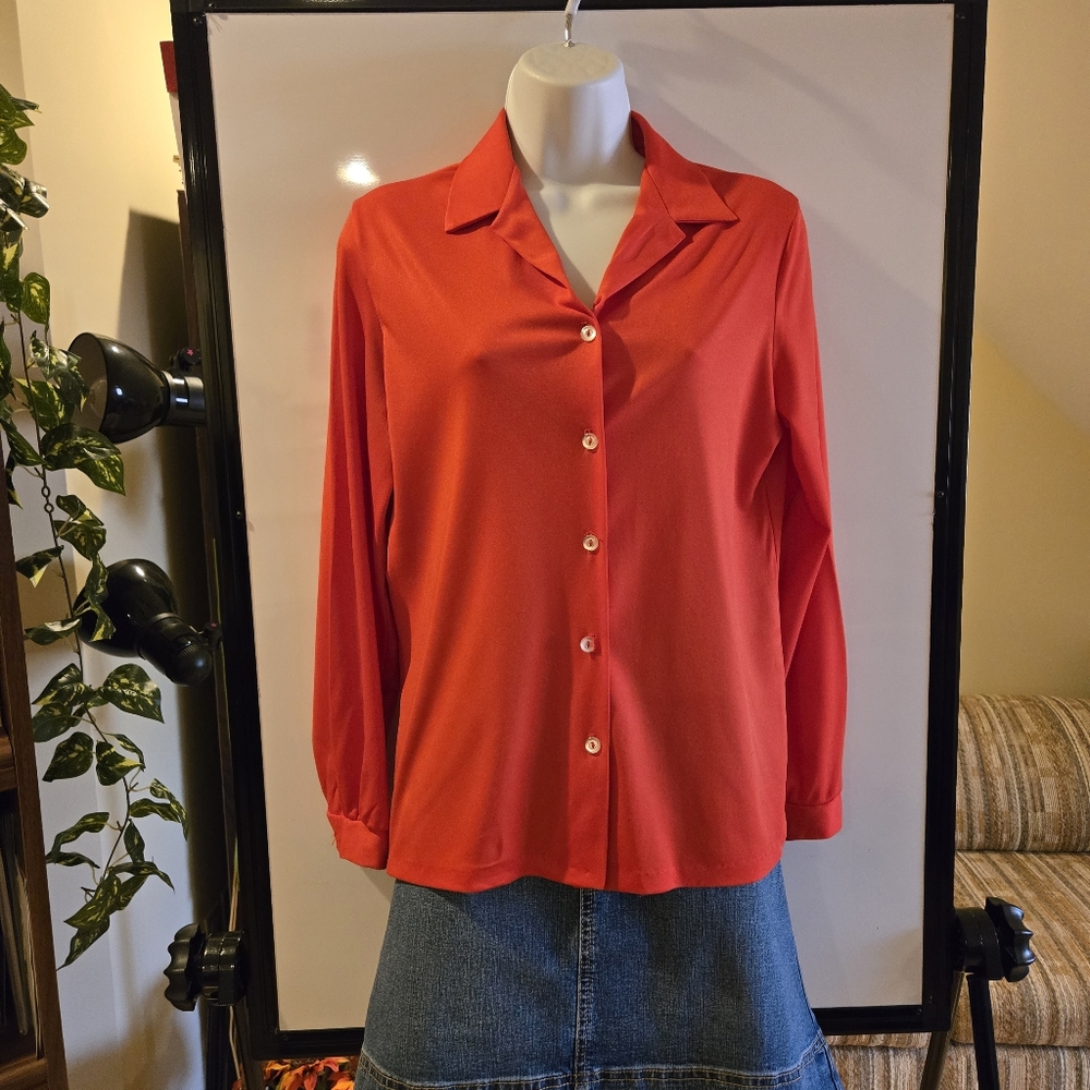 Blair, Long Sleeve Red Blouse Size Medium